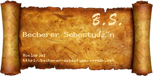 Becherer Sebestyén névjegykártya